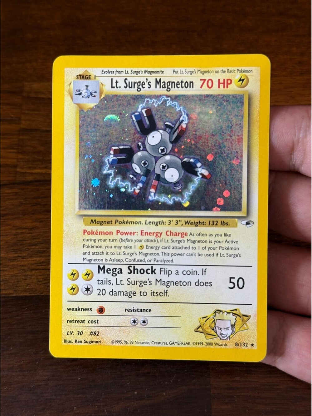 Lt. Surge's Magneton Holo Rare Gym Heroes 8/132